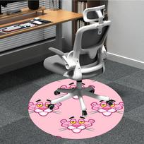 1PC Pink Panther Pattern Office Round Area Rug, Indoor Mat Suitable For Office, Under Office Chairs Bedroom Living Room Home Decor, Room Deco110 80cm by 80cm