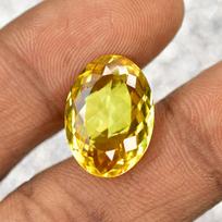 Natural Yellow Sapphire Certified 10.50 Ct Oval Cut Flawless Loose Gemstone 16.5 mm