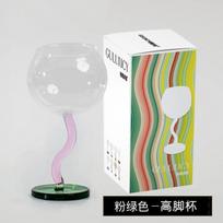 300ml 10oz  1 PC New Creative Colourful Round Wine Glasses Cup With Twisted Stem Glass Goblet Cup other