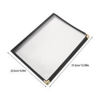 Transparent Loose Leaf Menu Holder Binder 5 Pages PVC Cover Refillable Soft Cover Supplies Cafe Diner Menu white