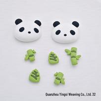 Cute Panda PVC Shoe Charms - Soft Rubber Decorative Crocs Buckles for Personalized DIY Matching