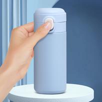 Insulated Bottle Pop Up Lid 420ml Mini Cute Double Layer Vacuum Portable Stainless Steel Insulated Water Cup for Daily Use Gift Office Blue