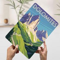 Dolomites Mountain Range Travel Art Metal Poster Custom Wall Art Retro Vintage Tinplate Signs for Man Cave Office Decor House 20x30cm（7.8x11.8inch）