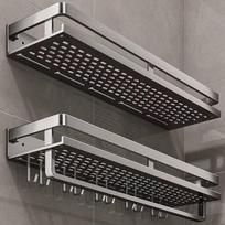 TLXT Wall-Mounted Bathroom Storage Shelf with Towel Bar