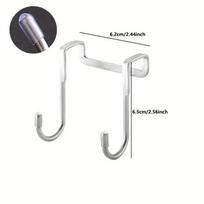 Stainless Steel Double S-Shape Hook Cabinet Door Hook, No Drill Over Door Hanging Hook for Kitchen Bathroom, Towel Cloth Space Saving Organizer 1pc