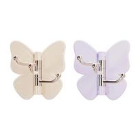 Butterfly Rotating individual Adhesive Hooks,Butterfly Clasp Bathroom Corner Hook with 3-Hook 270° gyrate,None Drill Wall Mount Storage Hooks for Home