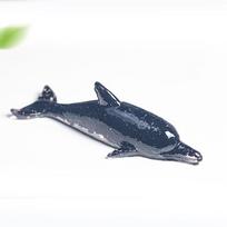 Water Crystal Dolphin Resin Art Sculpture With Natural Crystal Finish For Office Decor And Gift Giving Obsidian