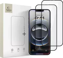 Hofi GRŪDINTAS STIKLAS „TECH-PROTECT GLASS FIT+“ (2 vnt. rinkinys) „iPhone 16E“ JUODAS