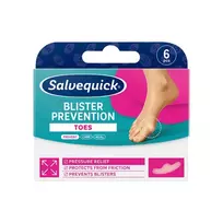SALVEQUICK pūslių prevencijos pleistrai kojų pirštams „Blister prevention“, 6 vnt.