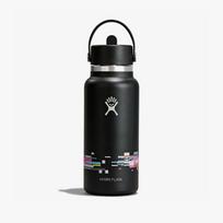 Hydro Flask 946 ml Wide Flex Straw Cap Glitch Black - Dydis Universalus (LE26-W32-1007 Gertuvės)