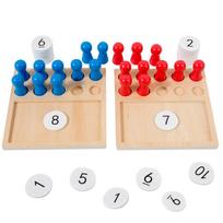Wooden Digital Arithmetic Board,  Math Manipulatives, Learning Operations Of Addition, Subtraction, Multiplication, Division beige
