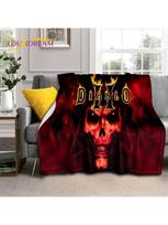 Diablo 3D Retro žaidimų žaidėjo minkšti pledai, šildantis metamas pledas, patogus pledas iškylai, lovoms, sofai, namų miegamajam, dovana 75X95CM pilka spalva