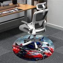 1pc Transformers Optimus Prime Office Round Area Rug, Indoor Mat Suitable For Office, Under Office Chairs Bedroom Living Room Home Decor, Room Deco 80cm