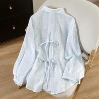 Women's Tencel Back Slit Long Sleeve Cooling Shirt M