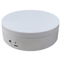 360 laipsnių besisukantis motorizuotas stendas 12cm elektrinis sukamasis pagrindas USB įkrovimas/baterija veikiantis modeliams, tortams, 3D vaizdams balta