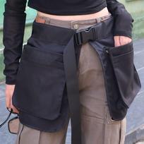 Canvas Half-length Apron Multi-functional Multi-pocket Zipper Waist Bag Versatile Gardening Work Clothes Tool Apron