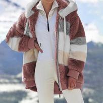 2025 Women's Autumn and Winter Loose Plush Multi-Color Hooded Jacket: Hot New Style. XL