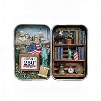 USA 250th Anniversary Pocket Diorama Tin, 2026 American Historical Miniature Scene 1pcs