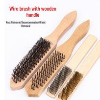 Large Stainless Steel Wire Brush with Wooden Handle
