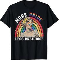 More Pride Less Prejudice Rainbow Vintage Pride Aesthetic T-Shirt S