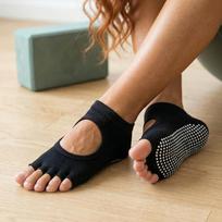 1 Pair Toeless Yoga Socks with Anti-Slip Grip Suitable for Pilates Ballet Barefoot Workouts Open-Toe Athletic juoda