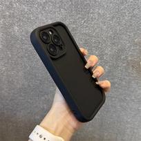 Premium black fine hole solid color suitable for iPhone16 mobile phone case 13Pro niche 14 Apple 12 all-inclusive 11/15 Apple 11
