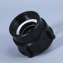 1 vnt. IBC talpos adapteris 75 mm į 60 mm stambaus sriegio jungtys Sodo vandens talpos jungtis black