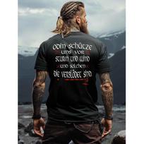 Viking Premium Shirt with Odin Saying Protect Us From Storm and Wind Nordic Viking Wear PLUS SIZE, PLUS SIZE S