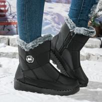 Winter Snow Boots for Women Slip On Faux Fur Lined Warm Ankle Boot Women's Casual Outdoor Booties With Side Zipper Waterproof Comfort Walking Shoes 36