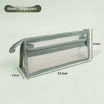 Double-Layer Mesh Pouch with Large Capacity for School Stationery
