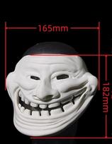 White Troll Face Mask DIY Halloween Role-Play Masque Ball Costume Prop Fancy Dress Carnival Party Rave Funny Comic Smile Mask