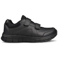 Men's Sports Shoes Leather Sneakers With Velcro Black 44 gray