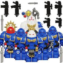 Building Toy for Kids Game Movie Heavy Armor Soldier Sergeant Action Figure Blocks Creative Model Mini Particle 6PCS Age 6+ Boy Gift