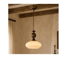 Brilagi - Pakabinama liustra ant grandinės MOLLERO 1xE27/15W/230V skersmuo 24 cm bronza/patina