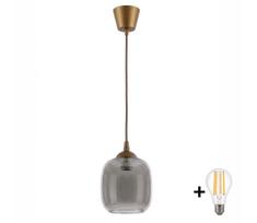 Brilagi - LED pakabinamas šviestuvas ant laido R GLASS 1xE27/60W/230V, skersmuo 14 cm, ruda/dūminė pilka