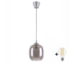 Brilagi - LED pakabinamas šviestuvas ant laido R GLASS 1xE27/60W/230V skersmuo 14 cm sidabrinė/dūminė pilka