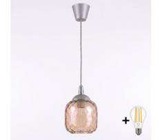 BRILAGI - LED liustra ant laido GLASS 1xE27/60W/230V skersm. 14 cm sidabrinė/dūminė ruda