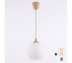 BRILAGI - LED pakabinamas šviestuvas ant laido RETRO GLASS 1xE27/60W/230V skersmuo 15 cm smėlio/balta