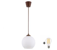 BRILAGI - pakabinamas LED šviestuvas ant laido RETRO GLASS 1xE27/60W/230V skersmuo 15 cm ruda/balta