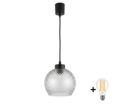 Brilagi - LED pakabinamas šviestuvas ant laido R GLASS 1xE27/60W/230V skersmuo 25 cm juoda/dūmų pilka