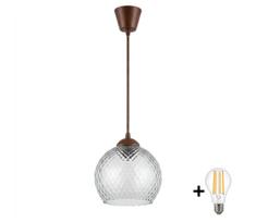 Brilagi - LED liustra ant laido R GLASS 1xE27/60W/230V Ø 25 cm ruda/dūminė pilka