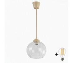 BRILAGI - LED pakabinamas šviestuvas ant laido RETRO GLASS 1xE27/60W/230V skersmuo 25 cm smėlinė/skaidri