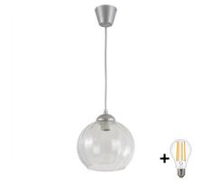 BRILAGI - LED pakabinamas šviestuvas ant laido RETRO GLASS 1xE27/60W/230V Ø 25 cm sidabrinė/skaidri