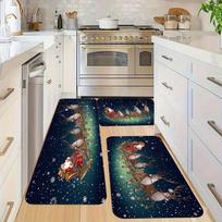 1Pcs Anti Fatigue Kitchen Rugs,Christmas Deer  Print Waterproof Non-Slip Thick Cushioned Kitchen Mat Heavy Duty Comfort Standing Mat for Kitchen 40*60cm