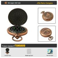Spot J35A Retro Flip Pocket Watch with North-Pointing Zinc Alloy Compass - Metal Outdoor Gift