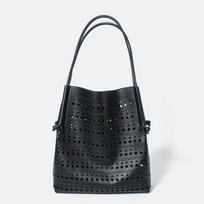 Niche Hollowed-out Large-capacity Genuine Leather Tote Bag, Single-shoulder Bag, Commuter Women's Bag