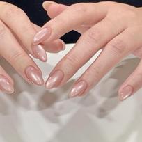 Solid color nude cat eye flash wearing nail art nail piece short almond nail hot-selling wearing fake nail