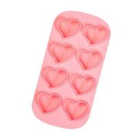 Ice Cube Mold Love Shape Silicone 8-Cavity Ice Cube Tray for Chocolates Jelly Puddings Cake Decorations Romantic Ice Cube Maker