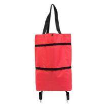 Foldable Roller Shopping Bag with Rotary Wheels Large Capacity Great Load Bearing
