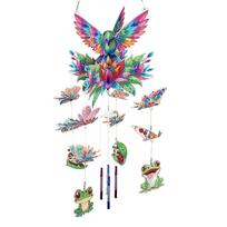 Garden DIY Acrylic Diamond Art Painting Hanging Ornament W/ Crystal Pendant Diamond Art Hanging Pendant for Adults Home Decor